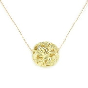 10kt Floral Spinner Ball Pendant