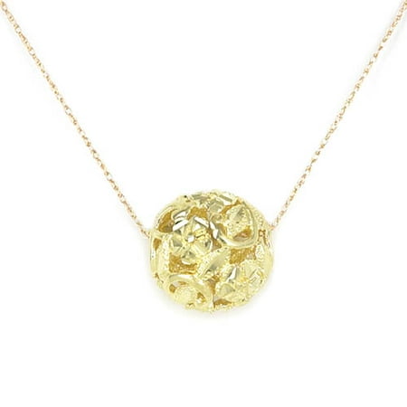 10kt Floral Spinner Ball Pendant
