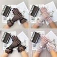 thumbnail image 3 of Evening Party Accessory Hollow Out Sexy Wedding Mesh Fishnet Gloves Bride Mittens Full Finger Gloves Lace Gloves WHITE2, 3 of 7