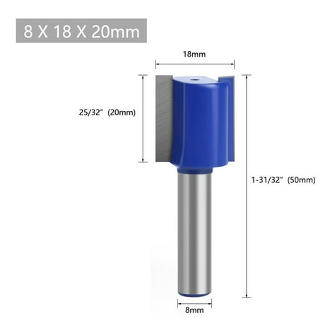 

BCLONG 8mm Shank Straight Router Bit Double Flute Wood Milling Cutter for Woodwork Tool