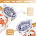 thumbnail image 5 of 40 OZ Cute Crab Marine Adorable Travel Mug Gifts for Women Men Birthday Travel Cup Gifts for Boyfriend Insulated Stainless Steel Water Bottle with Handle, 5 of 7