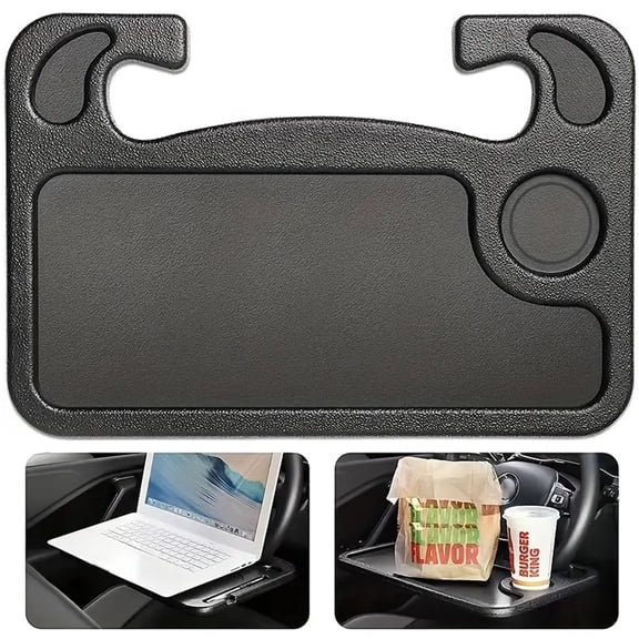 DEXIMRO Car Steering Wheel Desk for Laptop,Multipurpose Travel Car Accessories, Car Seat Stand Trays for Eating, Steering Wheel Under Table Console(Black)