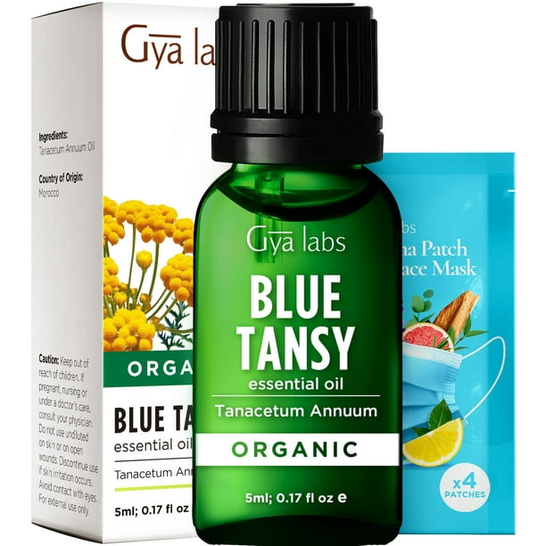 Aceite Esencial De Tanaceto Azul De Gya Labs, 0,17 Onzas Líquidas, Para Difusor De Piel Del Cabello, Aromaterapia Y Aroma Para Hacer Velas Diy