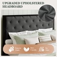 thumbnail image 5 of Amolife Queen Size Bed Frame with Upholstered Headboard and Elevated Footboard, 12.5" Under-Bed Storage Space, No Box Spring Needed, Dark Gray, 5 of 9