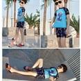 thumbnail image 5 of Kids Swimsuits Boys 6-7 Boys Swim Trunks New Breathable Swimsuit Short Sleeved Shirts And Shorts Two Pieces Set Baby Boy Swimsuit Blue, 5 of 6