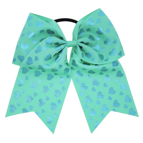 LSLJS Children Girls Bow Heart Print Hair Ring Hair Rope Accessories, Kids Hair Clips