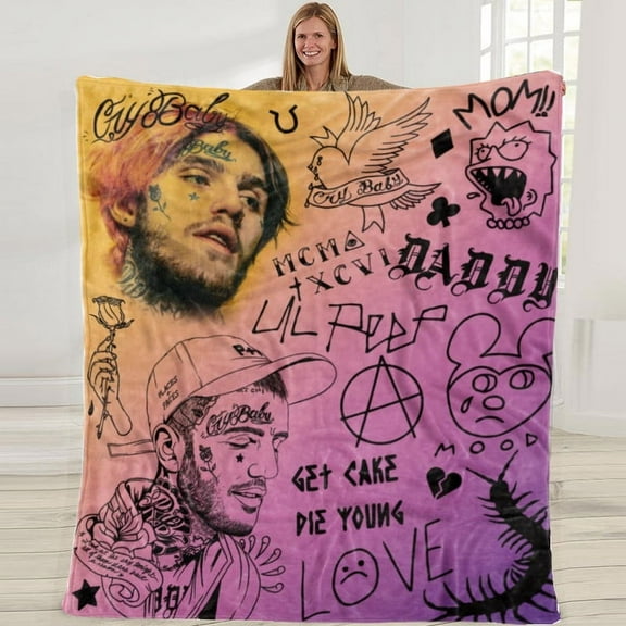 Lil Peep Gifts Present Throw Blanket Music Fans Bedroom Decorations 50X60 in