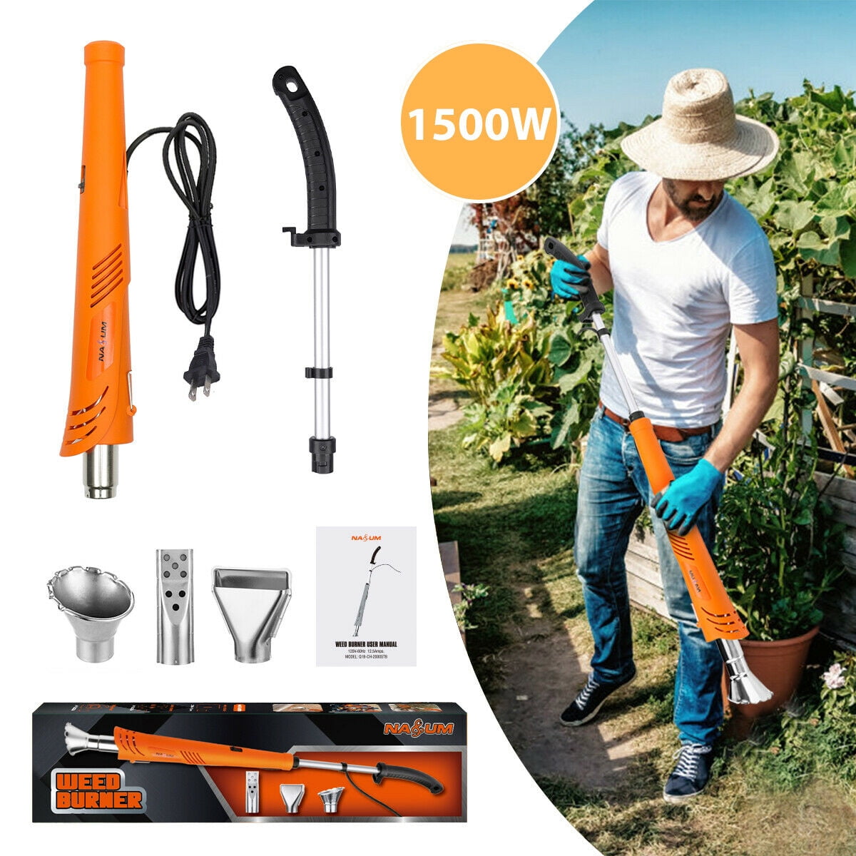 Details about   Patio Weed Burner Electric Weed Killer Thermal Weeding Stick 2000W Up to 650°C 