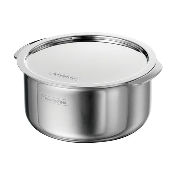 Tramontina Utsava 1.75-Quart Tri-Ply Clad Stainless Steel Tope/Patila with Lid - Induction & Oven Safe