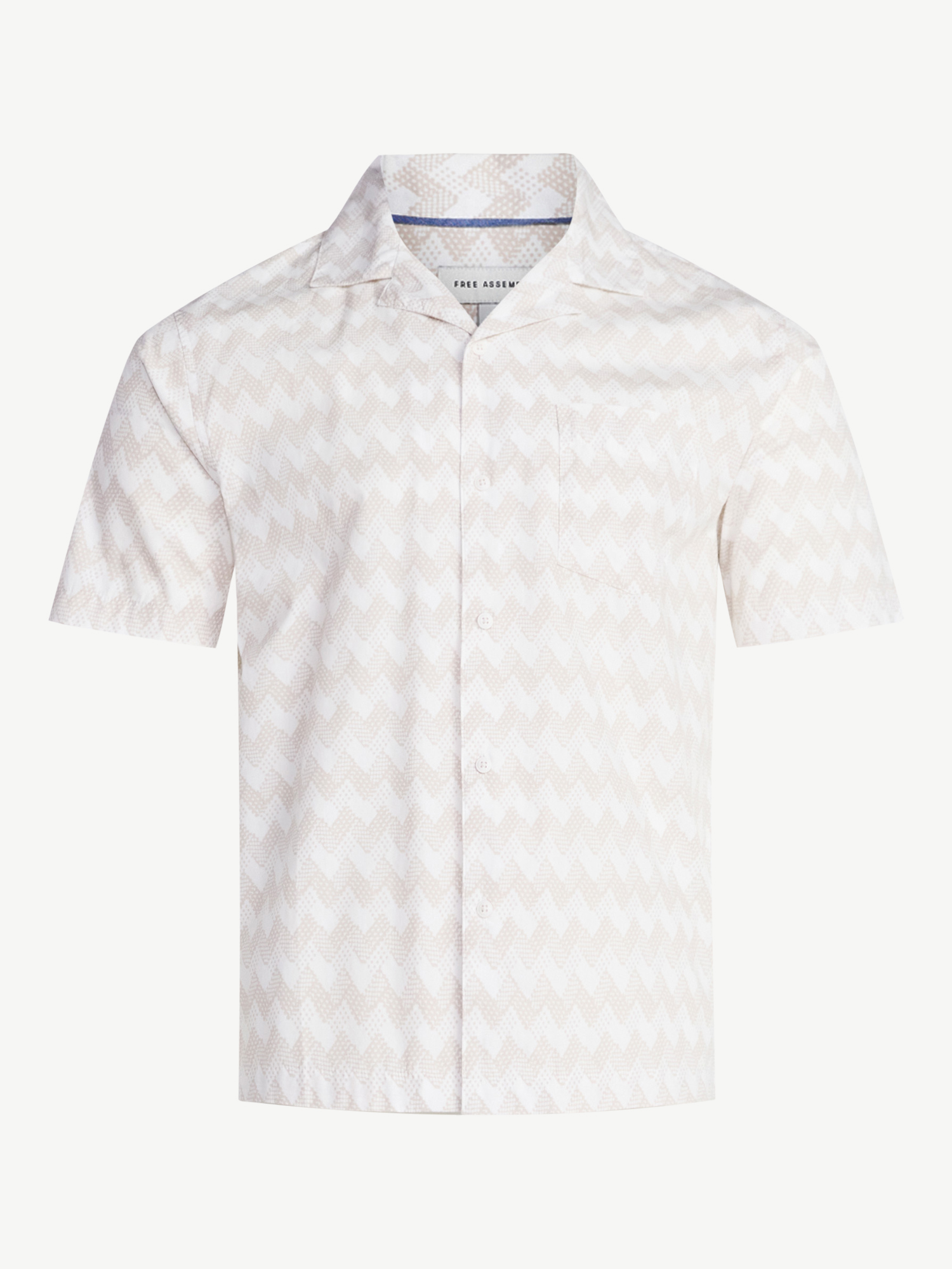 Free Assembly Men's Cotton Poplin Camp Shirt with Short Sleeves, Sizes S-3XL
