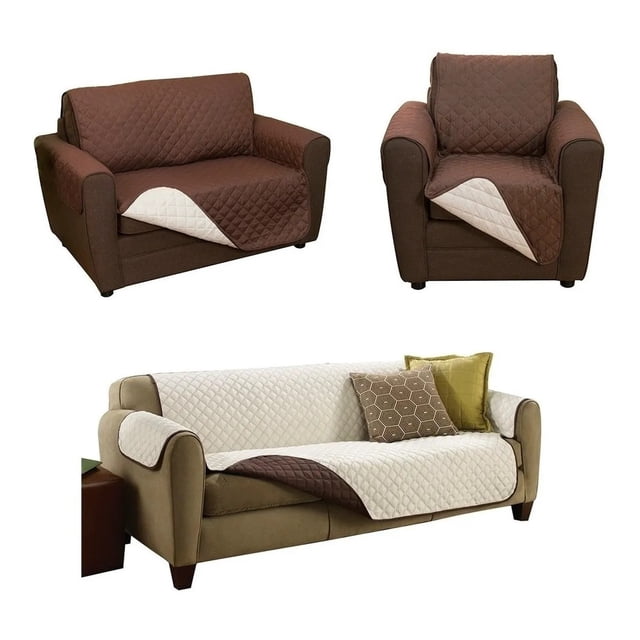 Cubre Sofa Couch Coat Set 3 Piezas Couch Coat 3PZS/Café