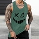 thumbnail image 2 of Camisetas de Tanque de los Hombres Tanque de los Hombres Incolor Gradiente de Impresión Cuello Redondo Correa Delgada Fuga Atrás Regular Casual Deportes Blusas de Tanque, 2 of 5