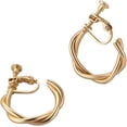 thumbnail image 4 of Gold Color C Shape Clip on Hoop Earrings Women Fashion Statement Ear Cuff Earrings Charm Ear Clip, 4 of 11