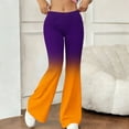 thumbnail image 5 of Cagogo Women's Tie Dye Flare Pants Elastic Waist Flowy Casual Lounge Palazzo Trousers Summer Beach Vacation Loungewear, Orange S, 5 of 7