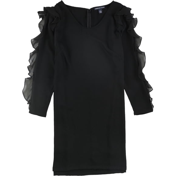 Vestido acampanado de Georgette American Living para mujer negro 4