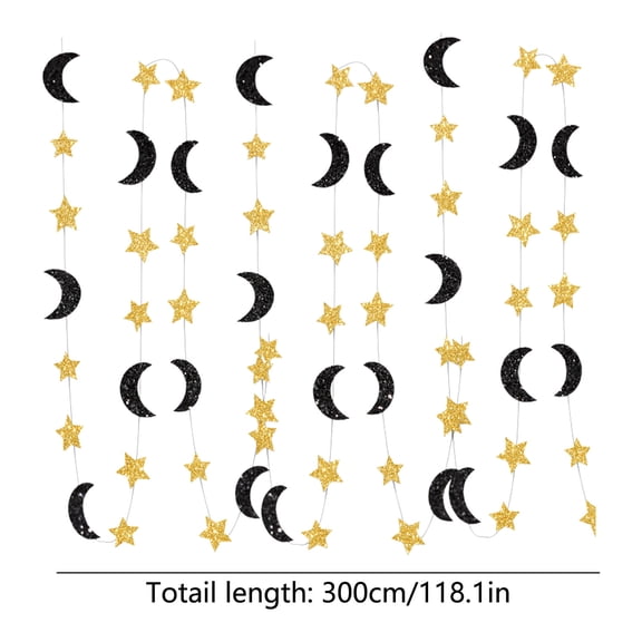 Iridescent Party Star Circle Dot Decoration Iridescent Hanging Garland Streamer Holographic Twinkle Garland Glitter Star Bunting Banner Backdrop for Wedding Baby Shower Party Decor
