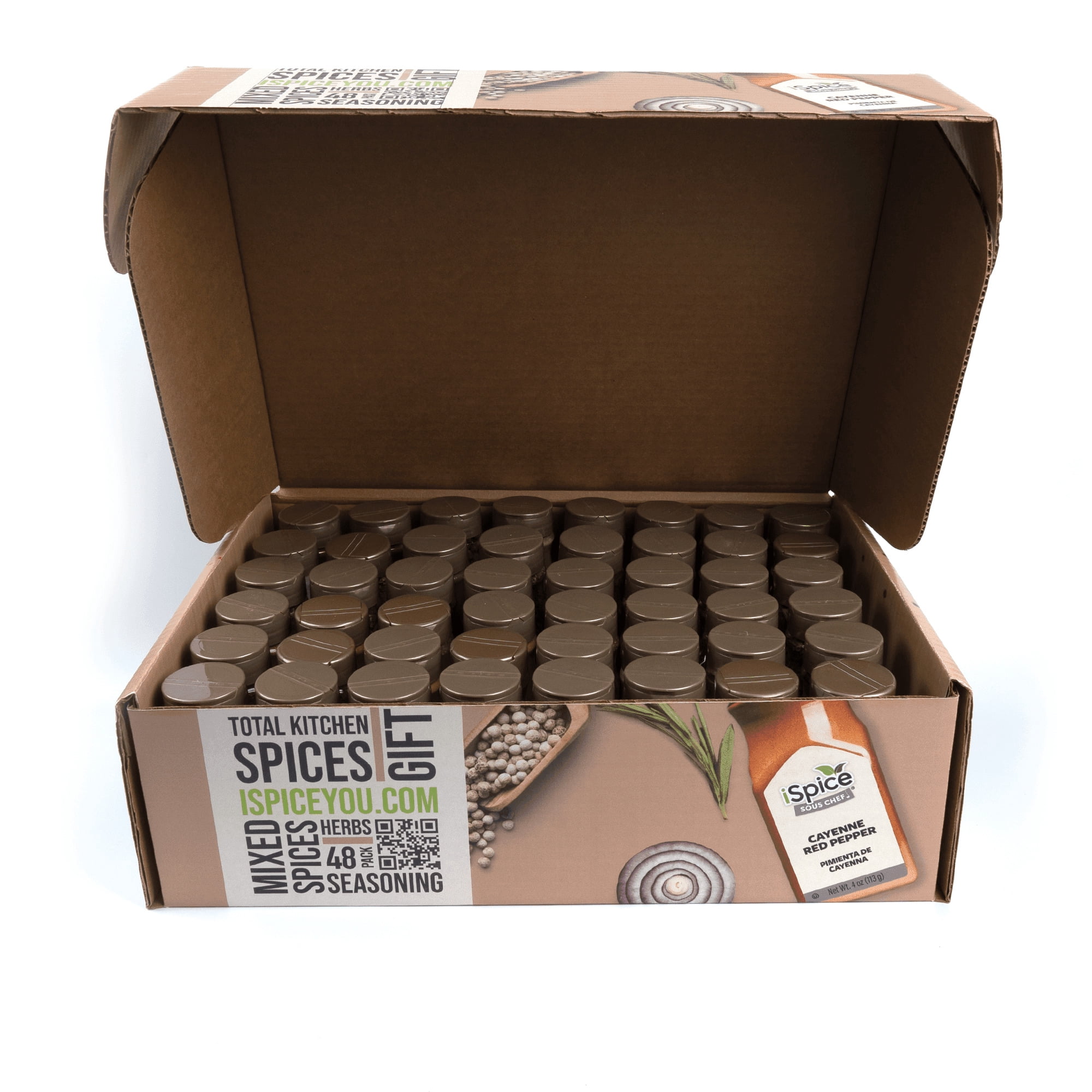 iSpice | 48 Pack of Spice and Herbs | Total Kitchen | Mixed Spices  Seasonings Gift Set | Kosher