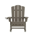 thumbnail image 6 of Merrick Lane Adirondack HDPE Garden Relaxation Rocking Chair with Cup Holder, Brown, 6 of 10