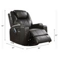 thumbnail image 6 of Bowery Hill Contemporary Faux Leather Rocker Recliner with Massage in Black, 6 of 6