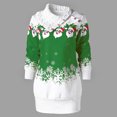 thumbnail image 1 of Pntutb Mujer Navidad Santa Claus Copo de nieve Botones estampados Cuello vuelto Túnica Sudadera de manga larga tops Pntutb Pntutb-4098, 1 of 6