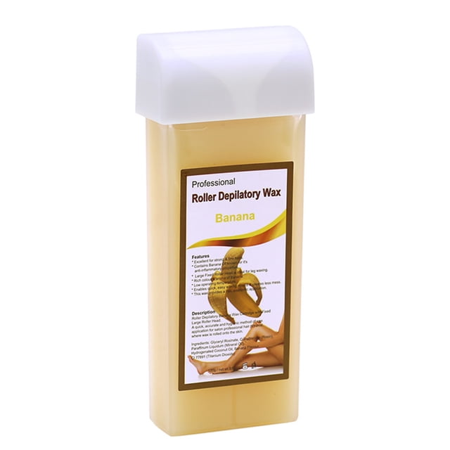 Bâton de Cire Chaude Dépilatoire Parfumée à la Banane 100 g - Solution d'Épilation à Action Rapide, Douce et Non Irritante, Ralentit la Repousse des Cheveux, Convient à Plusieurs Zones du Corps, Application Portative à Main à Bille