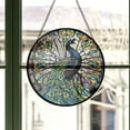 thumbnail image 3 of Peacock Decor Stained Glass Suncatcher - Window Wall Hanging Ornament Hand-Painted Glass Panel Sun Catcher - Decoration for Home Garden Christmas Party Wedding Housewarming Gift,, 3 of 6