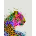 thumbnail image 2 of Fab Funky 15x18 Gold Ornate Wood Framed with Double Matting Museum Art Print Titled - Leopard Rainbow Splash 1, 2 of 4