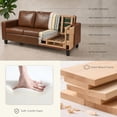 thumbnail image 5 of LAZZO 73" Faux Leather Couch, 3-Seater Sofa with USB Charging Ports and Tufted Armrests for Living Room and Office, Brown, 5 of 8