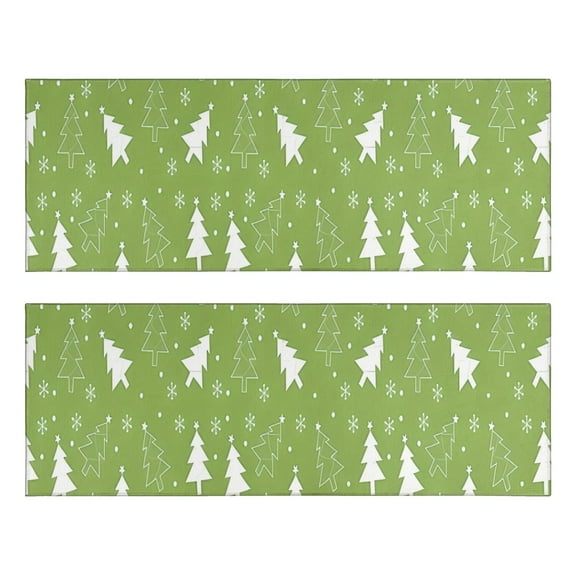 Kitchen Rugs Sets Of 2,Green Christmas Tree Pattern Anti Fatigue Kitchen Mat Rugs Non Slip Washable,Decorative Kitchen Floor Mats for Kitchen,Sink,Laundry,17"X47"