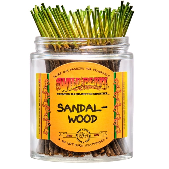 50x Wild Berry Shorties 4" Incense Sticks - Sandalwood - USA Made Hand Dipped Wildberry