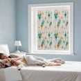 thumbnail image 3 of Mid Century Window Privacy Film Boho Modern Geometric Teal Orange Star Decorative Glass Window Film UV Blocking Static Cling Non-Adhesive Sticker Covering for Home Door 19.6 x 39.3 inches, 3 of 7