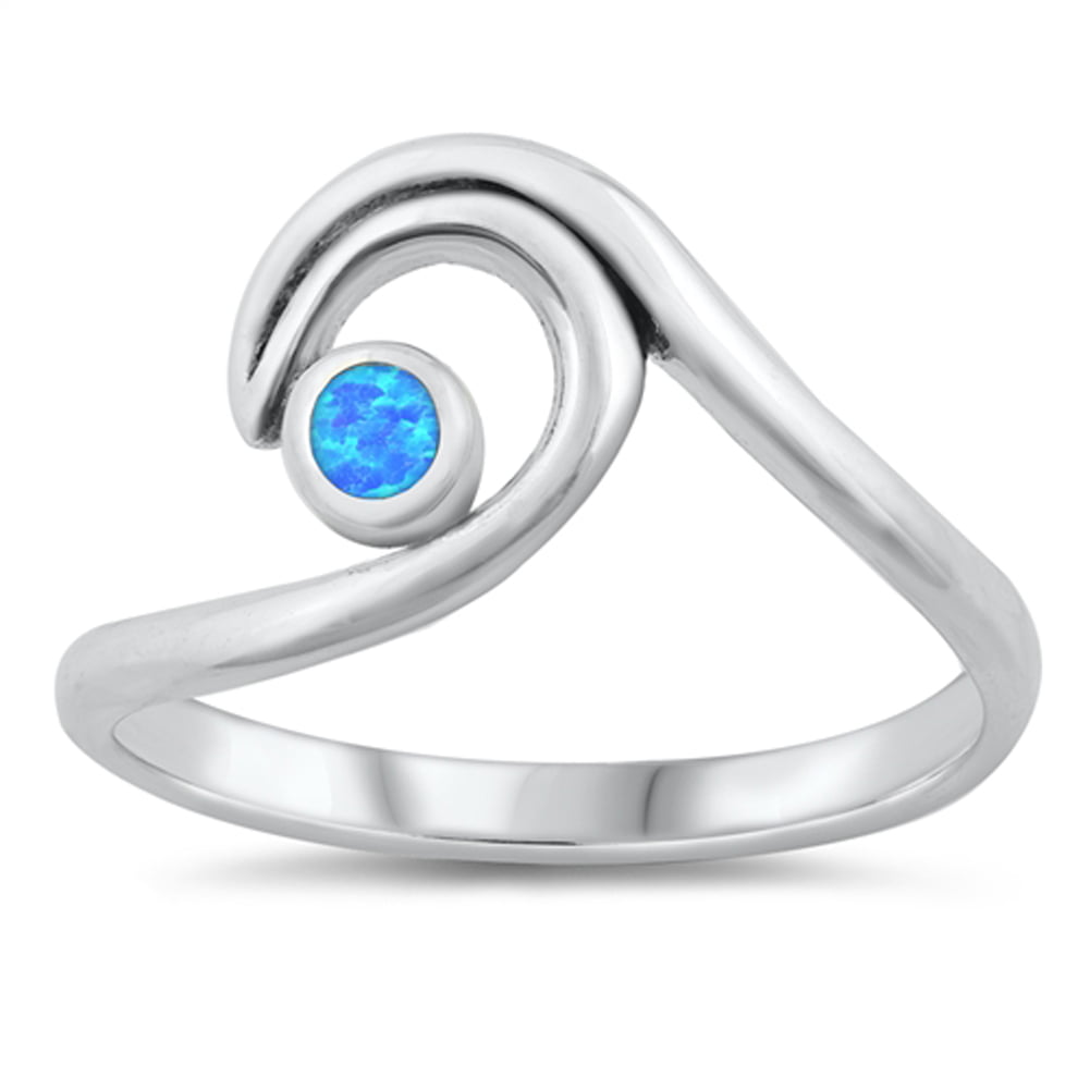 Claddagh Celtic Heart Blue Simulated Opal Ring New 925 Sterling Silver Band Sizes 5-10 
