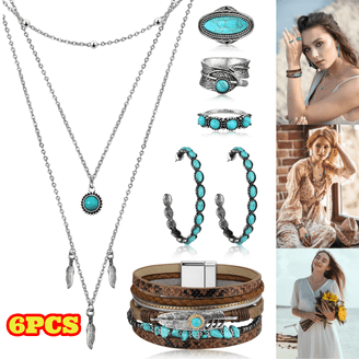 1222 3 Pcs Western Cowboy Accessoriess Set Leather Necktie Necklace il_fullxfull.6926454019_cske.jpg main image 3