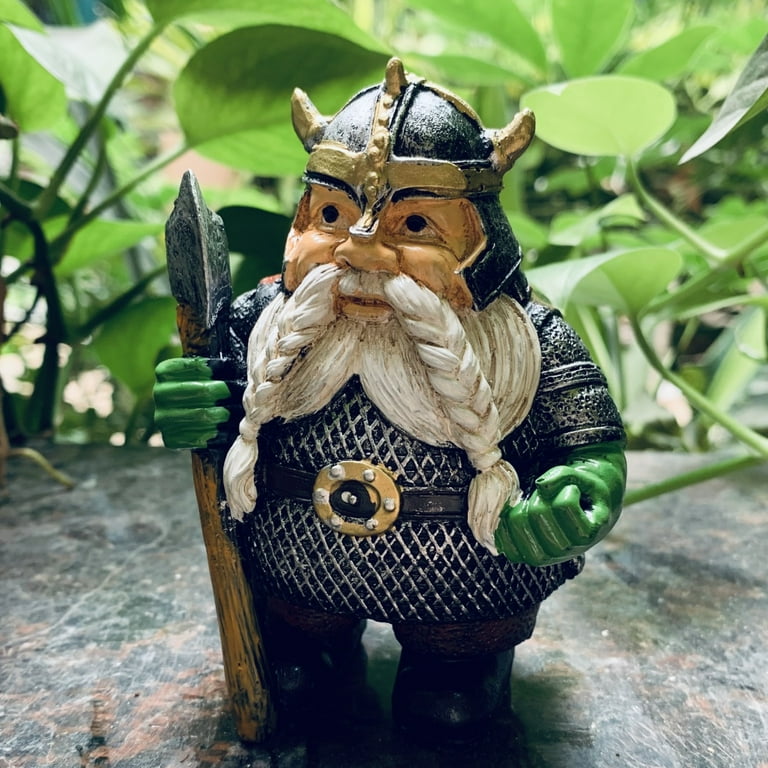 Pirate Viking Gnome Statue Garden Guardian With Axe Home Garden