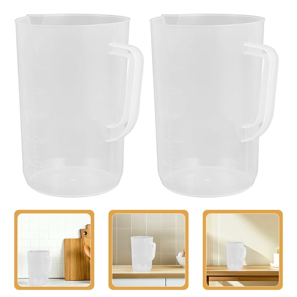 DEEPCRAFF 2Pcs Large Capacity Plastic Measuring Jug for Car Maintenance and Oil Transfer