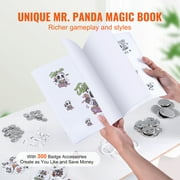 KFFKFF Button Maker, 1/1.25/2.28 inch(25/32/58mm) 3-IN-1 Pin Maker with 300pcs Button Parts, Ergonomic Arc Handle Punch Press Kit, Button Maker Machine with Panda Magic Book, For Children DIY Gifts
