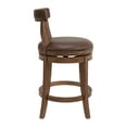 thumbnail image 4 of ROME + OAK Ruxban 26" Swivel Counter Stool, Walnut with Saddle Brown Vegan Leather, Set of 4, 4 of 8
