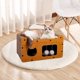 thumbnail image 1 of Cardboard Cat House Bed para gatos para moler las patas multipropósito grandes evidentes muebles daños de la casa del rastro de la casa, 1 of 10