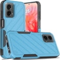 thumbnail image 2 of Designed for Motorola Moto G Stylus 5G 2024 Hybrid lined shockproof dual layer Rugged 2in1 Hard PC & Silicone TPU Non Slip Textured Tough Phone Case Cover [Sky Blue], 2 of 11