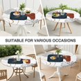 thumbnail image 7 of Bohemian Style Floral Print Round Tablecloth - Elastic Hem Fits 52 to 56 Inch Tables - Vibrant Table Cover for Dining Room Kitchen Decor, 7 of 7