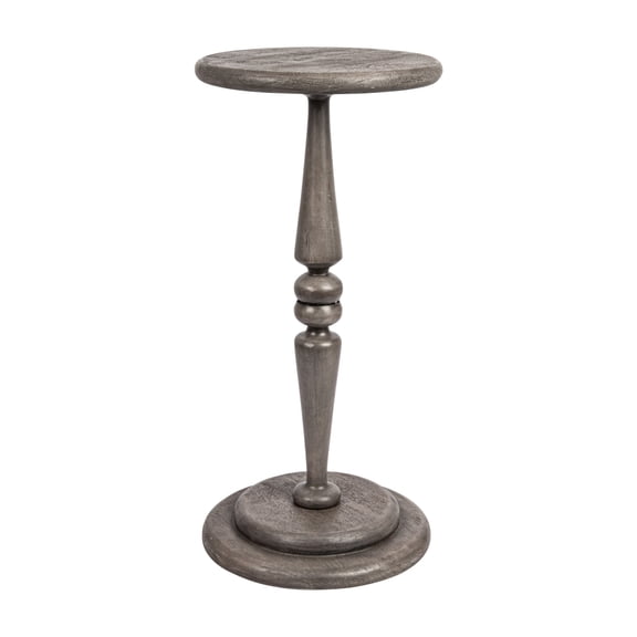 Creative Co-Op Bishop Pedestal Cocktail Side Table, Dove Grey