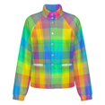 thumbnail image 5 of Jackets for Women Winter Coat Jackets Flannel Stand Collar Jacket(Colorful Plaid Pattern,Size:S-4XL), 5 of 7