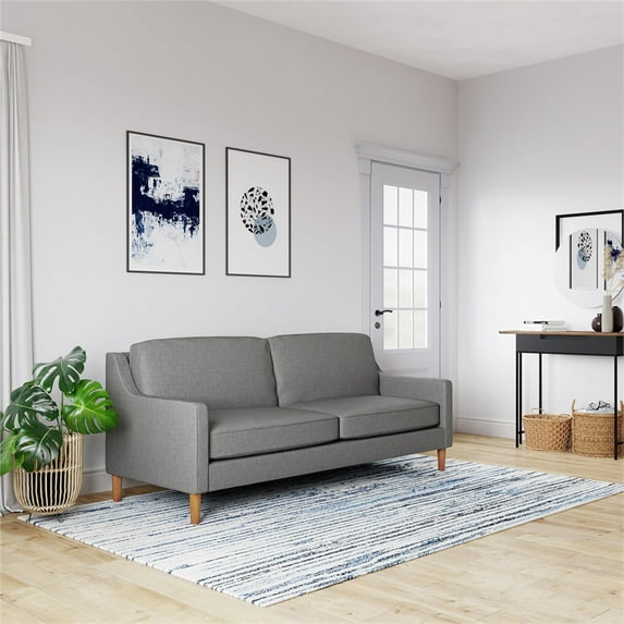 Threshold Prescott Slope Arm 3 Seater Sofa in Gray Linen