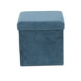 thumbnail image 2 of DecMode Turquoise Polyester Modern Storage Stool 15", 2 of 9