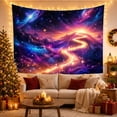 thumbnail image 3 of Cosmic Galaxy Mountain Trail in Nebula Sky, Dramatic & Uplifting Fantasy for Space Lovers, Celestial Home Decor Housewarming Gift Tapestry Wall Hanging for Living Room, Bedroom and Dorm, 3 of 7