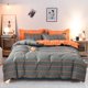 thumbnail image 2 of Juego de funda nórdica naranja y verde, juego de cama de 3 piezas, juego de edredón con estampado moderno para cama doble King Queen con 1 funda de edredón y 2 fundas de almohada, 2 of 5
