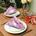 thumbnail image 3 of 6 Pack 20'' x20" Satin Table Napkins Dinner Napkins for wedding Party Decoration events Pink Pastel Cute Halloween Pattern, 3 of 6