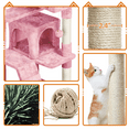 thumbnail image 2 of Yaheetech 62.2" H Multilevel Cat Tree with 3 Scratching Posts and Double Condos, Pink, 2 of 7