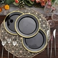 thumbnail image 6 of Balsa Circle 10 Black 7" Disposable Round Plastic Dessert Plates Gold Rim, 6 of 8