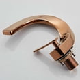 thumbnail image 4 of SOKNARKU Modern Bathroom Sink Basin Faucet Brass Single Hole Single Handle Deck Mount Cold And Hot Mixed Creative Design Tap Including Two US Standard 3/8 Hoses Rose Gold, 4 of 7